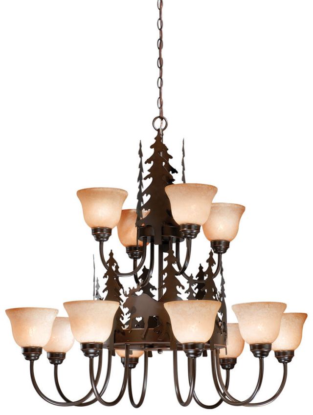 We are already thinking about lighting for the log home and bought this cool rustic moose and pine tree chandelier at Menards when it had a 25% price drop.
