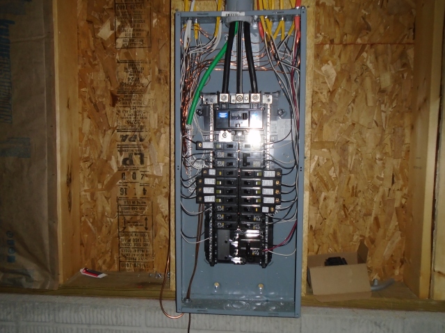 This is our 200 amp main service panel that I completed
